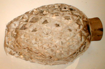 CUT Glass Perfume FLASK Diamond Pattern ANTIQUE