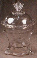 Bearded VIKING Covered FOOTED Jar - BROKUNIER -