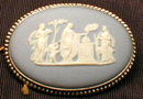 WEDGWOOD Jasperware Brooch - STERLING Pin -