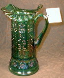FENTON Carnival PITCHER - Blue GREEN Opalescent