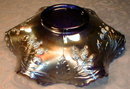 FENTON Orange TREE Bowl BLUE Carnival GLASS
