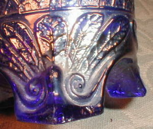 FENTON Hat PIN Holder CARNIVAL Blue ANTIQUE