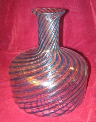 Murano Carafe Vase Blue Gold swirl Venetian Glass