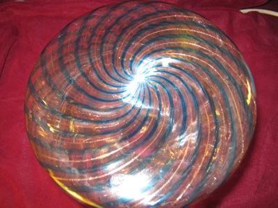 Murano Carafe Vase Blue Gold swirl Venetian Glass