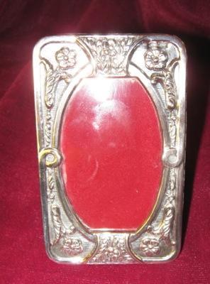 STERLING Silver OVAL Frame - Floral Repousse -