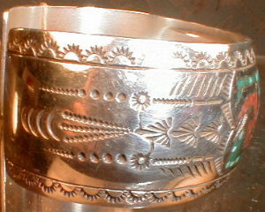 NAVAJO Silver TURQUOISE Bracelet - VINTAGE -