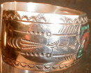 NAVAJO Silver TURQUOISE Bracelet - VINTAGE -