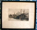 Hodgdon BOSTON Harbor SCENE -Antique-