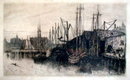 Hodgdon BOSTON Harbor SCENE -Antique-