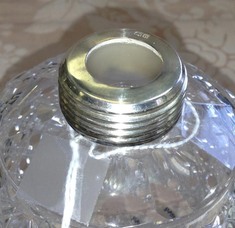 Beaux Arts Crystal PERFUME Bottle SILVER Top ANTIQUE-
