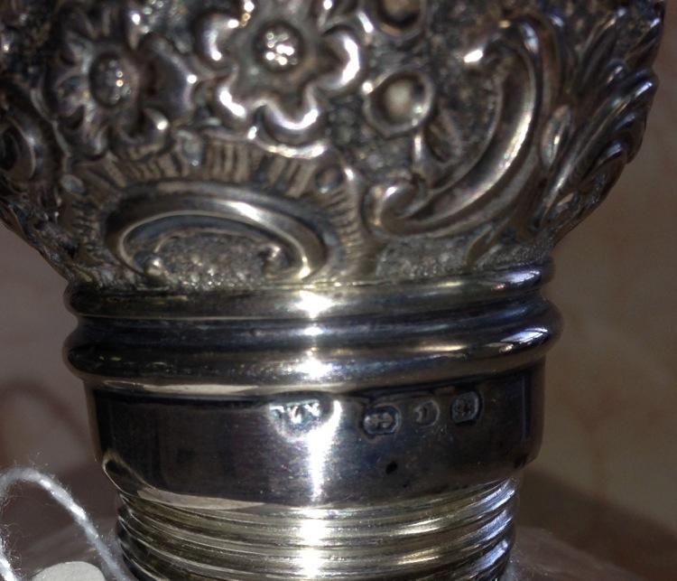 Beaux Arts Crystal PERFUME Bottle SILVER Top ANTIQUE-