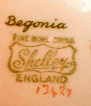Shelley BEGONIA Trio DAINTY - Cup Saucer PLATE-