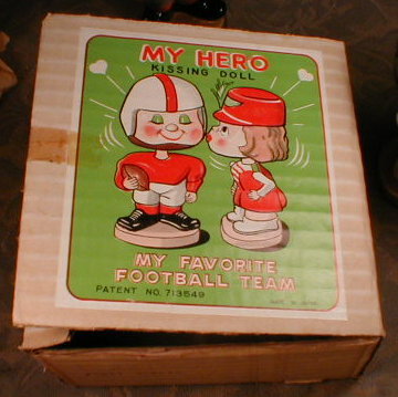 Kissing Bobble Heads Forty Niners, MIB Vintage