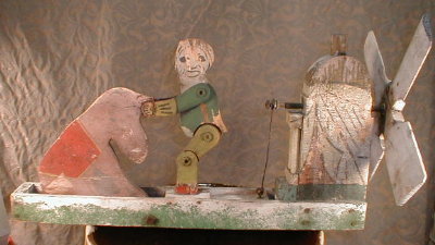 FOLK Art WHIRLYGIG Stubborn Mule - ANTIQUE