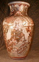 SATSUMA Vase AWATI Kyoto -LARGE- Antique -