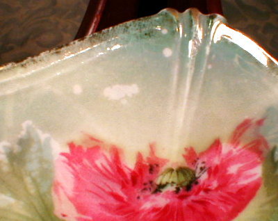 RS Prussia ANEMONES Plate HANDLES - Antique -
