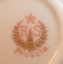 RS Prussia ANEMONES Plate HANDLES - Antique -