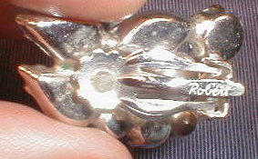 ROBERT Rhinestone EARRINGS Blue clips -VINTAGE-
