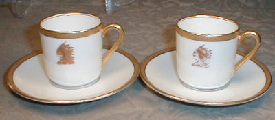 LIMOGES Indian HEAD Demi Cup +Saucer - HAVILAND-