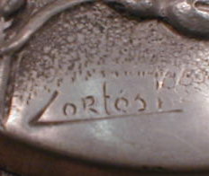 French CHASED Trinket VANITY Box SIGNED Cortes-