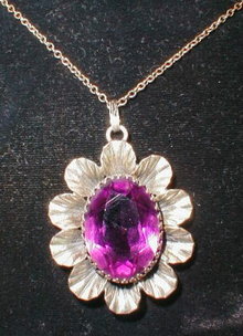 DANEcraft STERLING Flower PENDANT Chain VINTAGE
