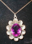 DANEcraft STERLING Flower PENDANT Chain VINTAGE