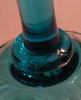 STEUBEN Glass CANDLEsticks Blue PAIR - Large -