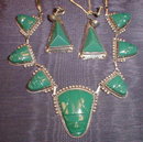 MEXICAN Sterling JADEITE -Necklace & Earrings-