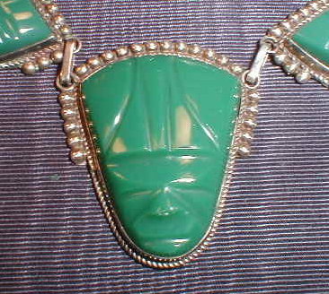 MEXICAN Sterling JADEITE -Necklace & Earrings-