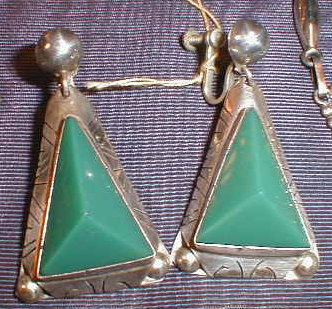 MEXICAN Sterling JADEITE -Necklace & Earrings-