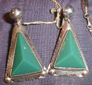 MEXICAN Sterling JADEITE -Necklace & Earrings-