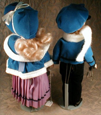 EFFANBEE Skating DOLLS (2) Currier+Ives SERIES-