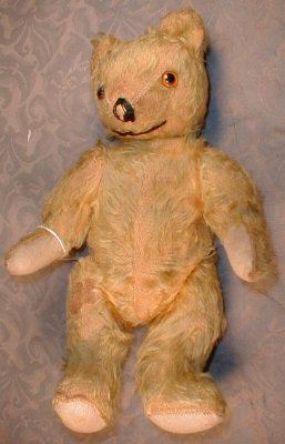 MOHAIR Teddy BEAR Jointed YELLOW - ANTIQUE