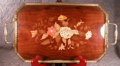 Italian MARQUETRY Tray Inlaid Wood SORRENTO -