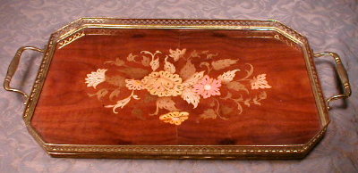 Italian MARQUETRY Tray Inlaid Wood SORRENTO -