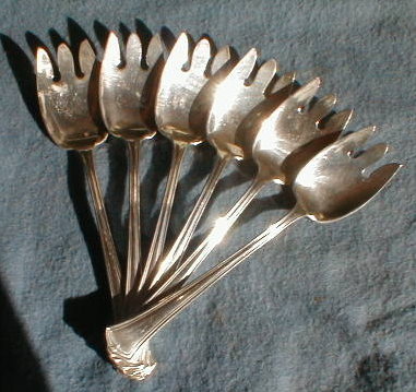Wallace AMERICAN Sterling ICE CREAM Forks -6-