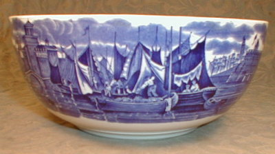 WEDGWOOD Ferrara BOWL Blue Transferware ANTIQUE