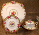 PARAGON Tapestry ROSE Trio + Square PLATE -