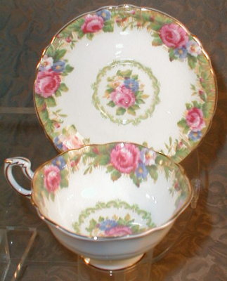 PARAGON Tapestry ROSE Trio + Square PLATE -