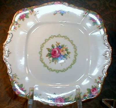 PARAGON Tapestry ROSE Trio + Square PLATE -