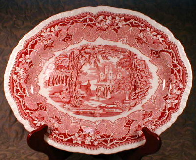 MASONS Vista PLATTER Pink TRANSFERware VINTAGE