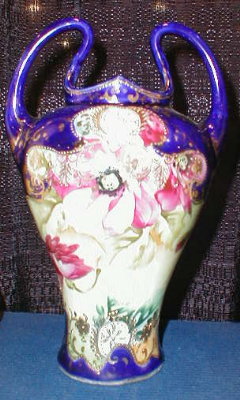 NIPPON Cobalt NOUVEAU Vase MORIAGE -2 Handles-