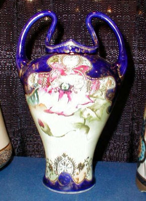NIPPON Cobalt NOUVEAU Vase MORIAGE -2 Handles-