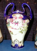 NIPPON Cobalt NOUVEAU Vase MORIAGE -2 Handles-