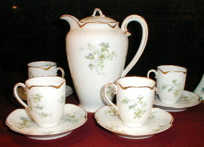 HAVILAND Limoges CHOCoLATE Set-Pot+CUPS+Saucers