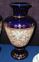 DOULTON Tapestry VASES - Pair COBALT - Antique -