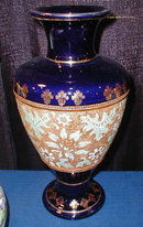 DOULTON Tapestry VASES - Pair COBALT - Antique -