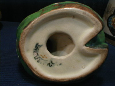 WELLER CopperTONE Frog LOTUS Vase -ANTIQUE-