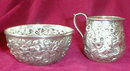 KIRK Repousse CREAMER & Sugar - 11 oz SILVER -