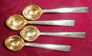 STERLING Salt Dip SPOONS Gold BOWLS -Set of 4 -